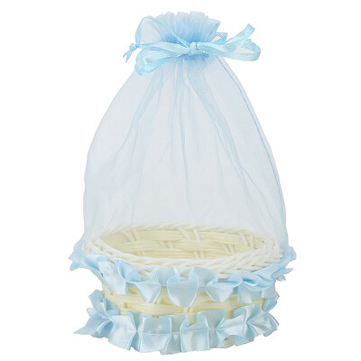 

Mini Plastic Weaving Storage Basket Ruffles Yarn Mesh Simulate Fruit Rattan Storage Box Cosmetics Tea Picnic Basket Organizer