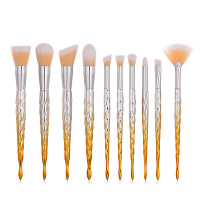 

Toponeto 10PCS Yellow Cosmetic Makeup Brush Brushes Foundation Powder Eyeshadow Brush Set