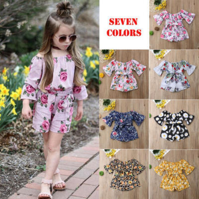 

UK Newborn Baby Girls Floral Romper Jumpsuit Bodysuit Playsuit Clothes Outfits