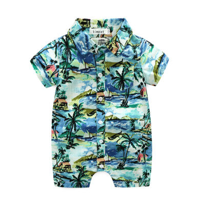 

Baby Boy Clothes Baby Bodysuit Summer Printing Holiday Beach Printing Shirt Tights Baby Coveralls Boy Clothes Baby Bodysuit