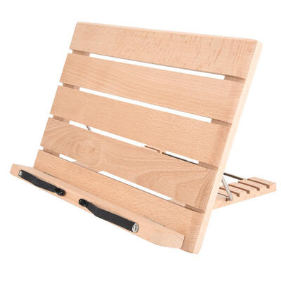 

Greensen Portable Wood Book Rack Stand 5 Levels Adjustable Music Scores Holder with Page Paper Clips