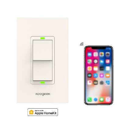 

Koogeek Two Gang Wi-Fi Enabled Smart Light Switch Works with Apple HomeKit Support Siri Control