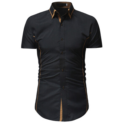 

Tailored Mens Solid Casual Button Down Short Sleeve Shirt Top Blouse