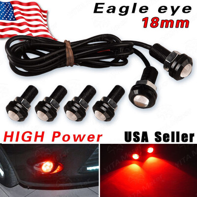 

6PCS 18mm Red Eagle Eye LED Ca DRL Tail Brake Reverse Backup Parking Lights 12V