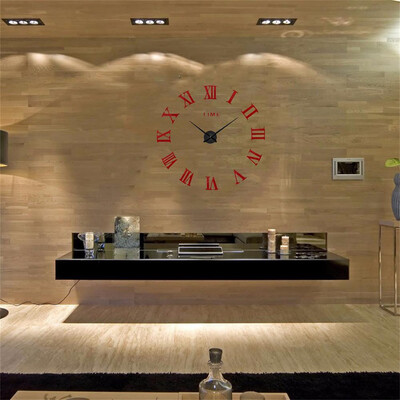 

〖Follure〗Modern Large 3D DIY Mirror Surface Art Wall Clock Sticker Home Office Room Decor