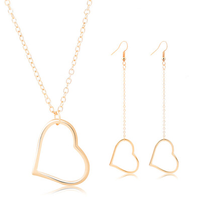 

3pcs Cross Design Earrings Necklace Set For Women Female Romantic Women Jewelry Chain Pendant Necklace And Drop Earrings