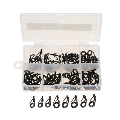 

80pcs Fishing Rod Guide Set Tip Repair Kit Fishing Rod Parts Stainless Steel Construction for Saltwater Freshwater