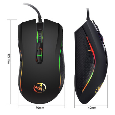 

HXSJ J100A869 Keyboard Mouse Set 35 Keys Mini USB Wired 3200DPI 7 Buttons LED Optical Gaming Keyboard Mouse Combos for Desktop PC
