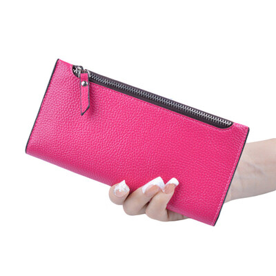 

Casual Women Solid Color Multi Card Slots Long Zip Wallet Purse Card Bag Pouch