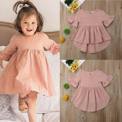 

US Toddler Girls Baby Kid Skirt Infant Dress Infant Skirt Cotton Linen Dresses