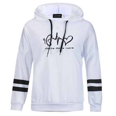 

New Autumn And Winter Women Teen Girl Casual Hoodie Faith Hope Love Letter Printed Hooded Sweatshirt Pullover Tops