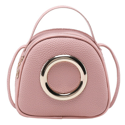 

Women Handbags Quality PU Small Shoulder Bags Candy Color Women Sweet Crossbody Bags Metal Ring Decorate Portable Handbags 2019