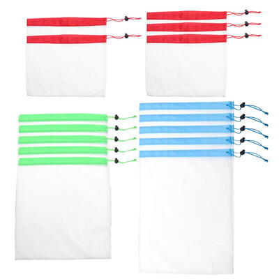 

15pcs Washable Reusable Mesh Bags Grocery Organizer Shopping Storage Bag