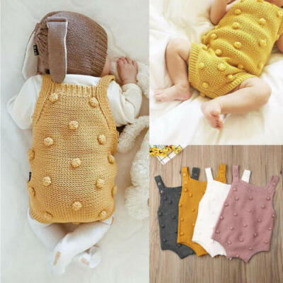 

UK Newborn Infant Knitted Baby Boy Girl Romper Bodysuit Jumpsuit Clothes Outfits