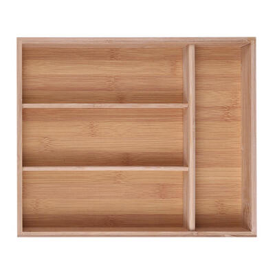 

Bamboo Drawer Organizer Flatware Storage Box Kitchenware Drawer Divider
