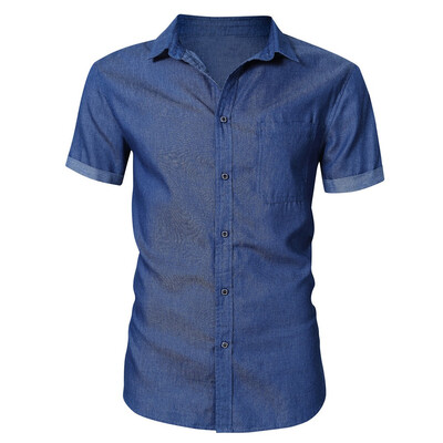 

Toponeto Men Casual Summer Solid Button Short Sleeve Turn-down Collar T-Shirt Top Blouse