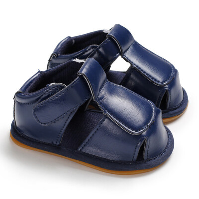 

Baby summer sandals baby boy PU soft rubber bottom solid color fashion toddler shoes for 0-18