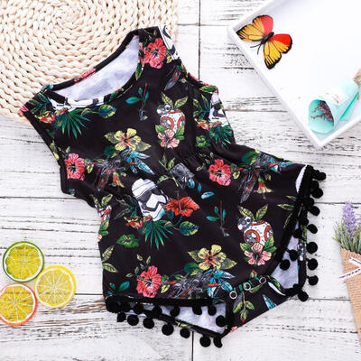 

Infant Newborn Baby Outfits Romper Floral Cotton Sleeveless Jumpsuit Playsuit