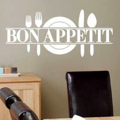 

〖Follure〗Bon Appetit Art Quote Living Room Kitchen Vinyl Wall Mural Decal Sticker BK