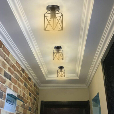 

Siaonvr Metal Cage Ceiling Light Industry Vintage Home Pedant Lighting Bulb Included