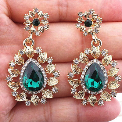 

New Natural Gem Flower Earring for Women Girl Christmas Gift Shiny Crystal Drop Earring Statement Fashion Jewelry Oorbellen 2120