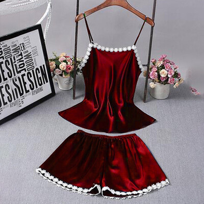 

Fashion 2pcsset Women Lady Lace Sleepwear Fit Lingerie Nightdress Pajamas
