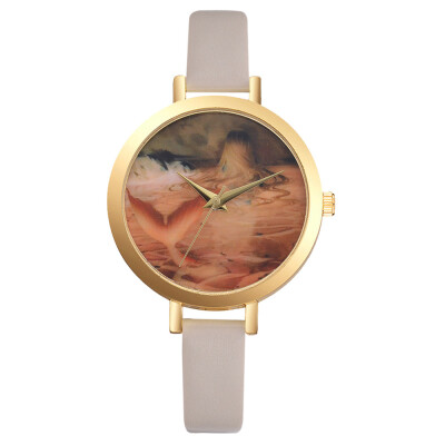 

Simple Womens Watches Creative Desert Disc Ladies Quartz Movement Wristwatch Leather Strap Clock Fashion Montre Femme
