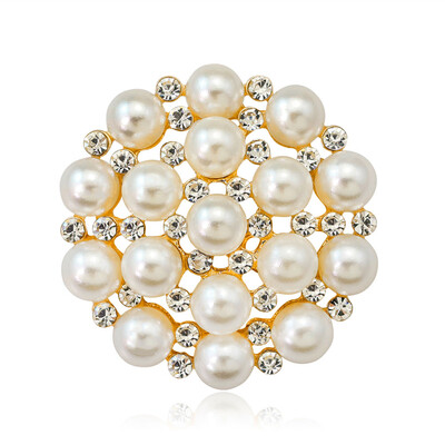 

Beauty Imitation Pearl And Flower Women Brooch Wedding Pin