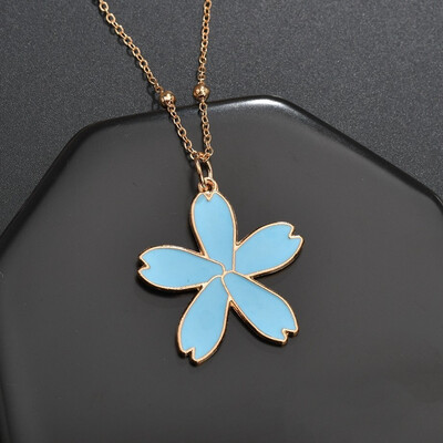 

Five Petal Flower Earrings Necklace Set Female Personality Fashion Drop Oil Sweet Multi-color Flower Earrings Jewelry Ladies