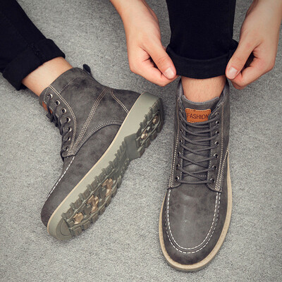 

Mens shoes in autumn are all leisure high-help Martin boots Korean version of British tooling desert military boots