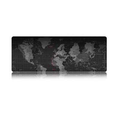 

World Map Gaming Mousepad Anti-slip Natural Rubber Mouse Mat wLocking Edge
