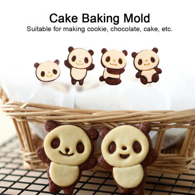 

Greensen 4PCS Set DIY Creative Plastic Cartoon Panda-shaped Cake Cookie Bakeware Baking Mold