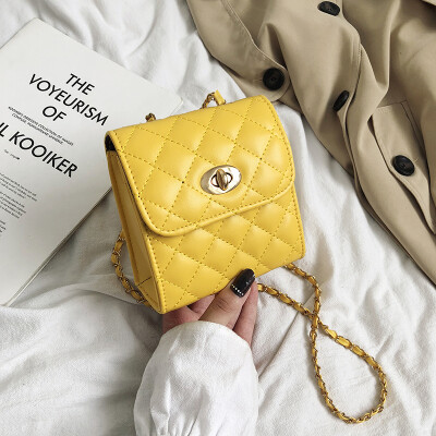 

Casual temperament Sen wild slanting small square bag 2019 new Korean fashion simple rhombic chain shoulder bag