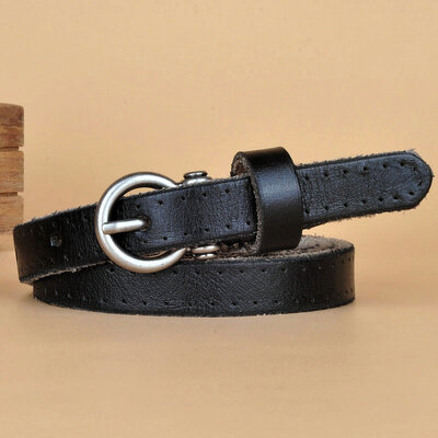

Retro belt female first layer cowhide pure leather ladies belt fine leather Korean goods fashion round buckle belt