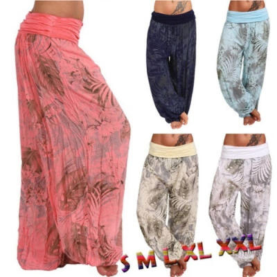 

Fashion Women&39s Girl Leaf Loose Harem Pants Button Baggy Boho Hippie Yoga Trousers Plus Size