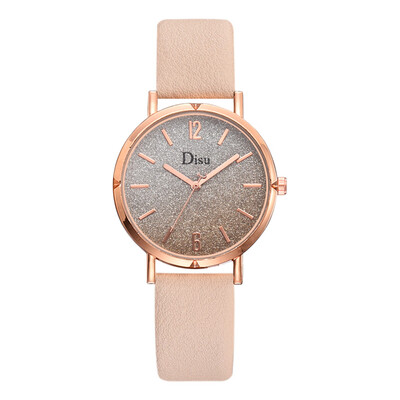 

Womens watch dial flash powder watch pu strap ladies quartz watch