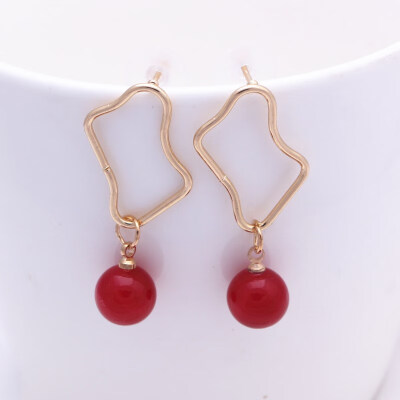 

EK350 Vintage Geometric Metal Earrings for Women Glossy Hollow Cross Knot Pearl Earrings Punk Jewelry Modern Art