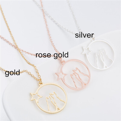 

Stainless Steel Necklace Silver Gold Chain Minimalist Choker Origami Elephant Koala Bear Cat Dainty Necklace For Women Jewelry