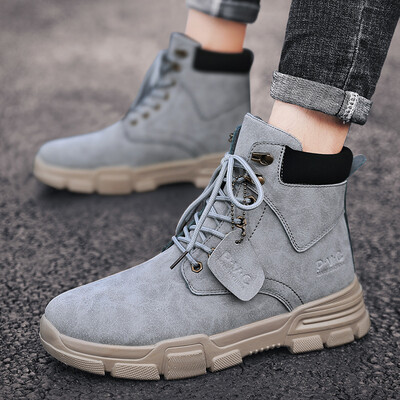 

Joker high-top Martin boots trend retro British wind to help leather Martin shoes desert tooling tide boots mens boots