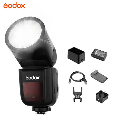 

Godox V1P Camera Flash Speedlite Speedlight Round Head Flash Built-in 24G Wireless X System with LCD Display Hot Shoe Compatible