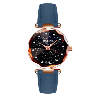 

Women Fashion Brilliant Starry Night Dial Watch Lady Simple Exquisite Metal Quartz Wrist Watch