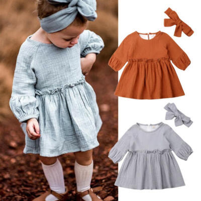 

Baby Girls Dress Long Sleeve Toddler Princess Party Pageant Dresses Kids Clothes