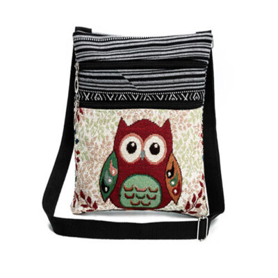 

2018 New Style Fashion Retro Owl Print Diagonal Flap Package Shoulder Bags Mini Packet Zipper Messenger Bag