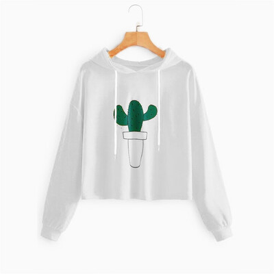 

Tailored Fashion Women Casual Loose Long Sleeve Cactus Print Sweatshirt Tops