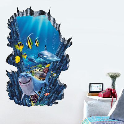 

Siaonvr 3D Underwater World PVC Sticker Wall Stickers Wallpaper Living Room Decoration