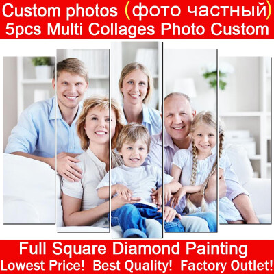 

5d diamond painting 5pcs multi-collage custom custom crystal diamond embroidery diy 3d dotz cross-stitch mosaic home