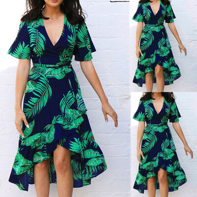 

Women Floral Maxi Dress Boho Evening Party Summer Clubwear Casual Long Sundress