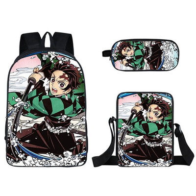 

redCherry Anime Demon Slayer Kimetsu no Yaiba Cosplay Backpack Crossbody Bag Pencil Case Bookbag School Bag