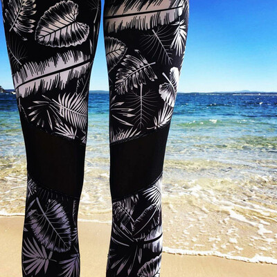 

Tailored Printed Yoga Pants Plus Size Workout Leggings Tommy Control Capris For Women
