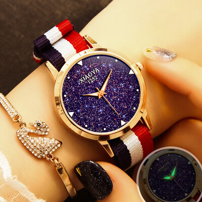 

Womens Watch Female Student Waterproof Fashion Korean Simple Leisure Starry Sky with Unicorn